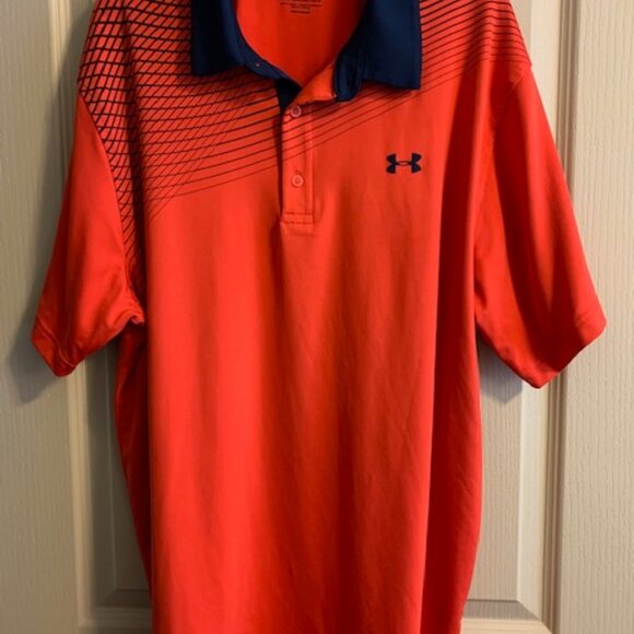 Under Armour Other - Under Armour The Playoff Polo Men's 2XL Heat Gear Red/navy short sleeve